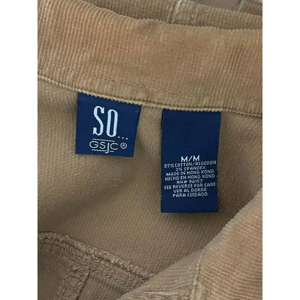 SO GSJC Women's Tan Corduroy Trucker Jacket